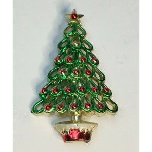 Vintage retro holiday MCM Christmas Tree pin brooch, great gift idea!